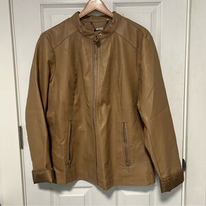 a.n.a Women's Tan Leather Jacket